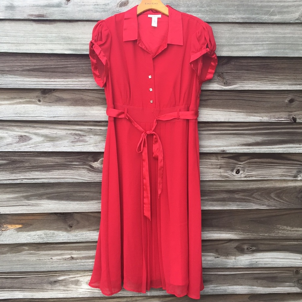 Flowing red dress